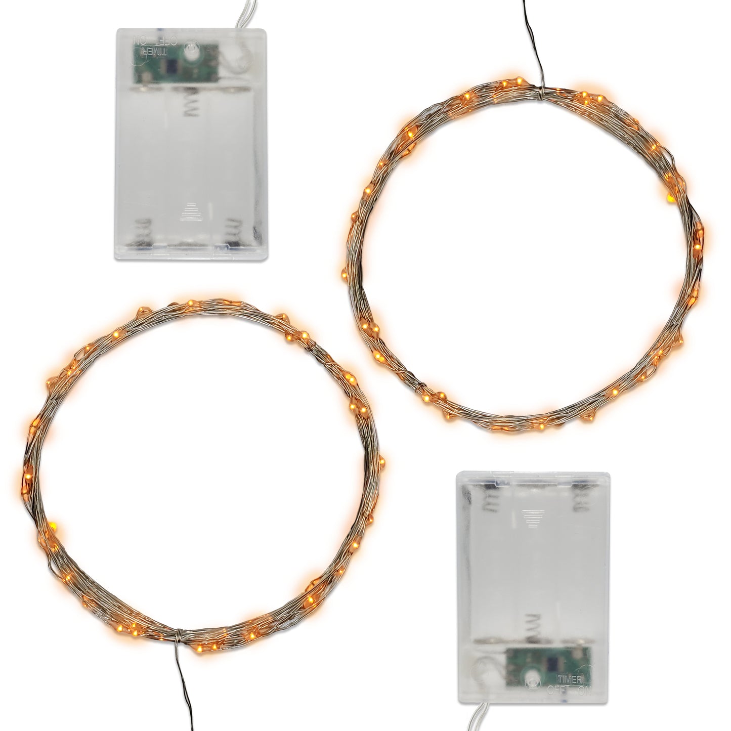 Battery Operated LED Fairy String Lights - Set of 2 - Orange