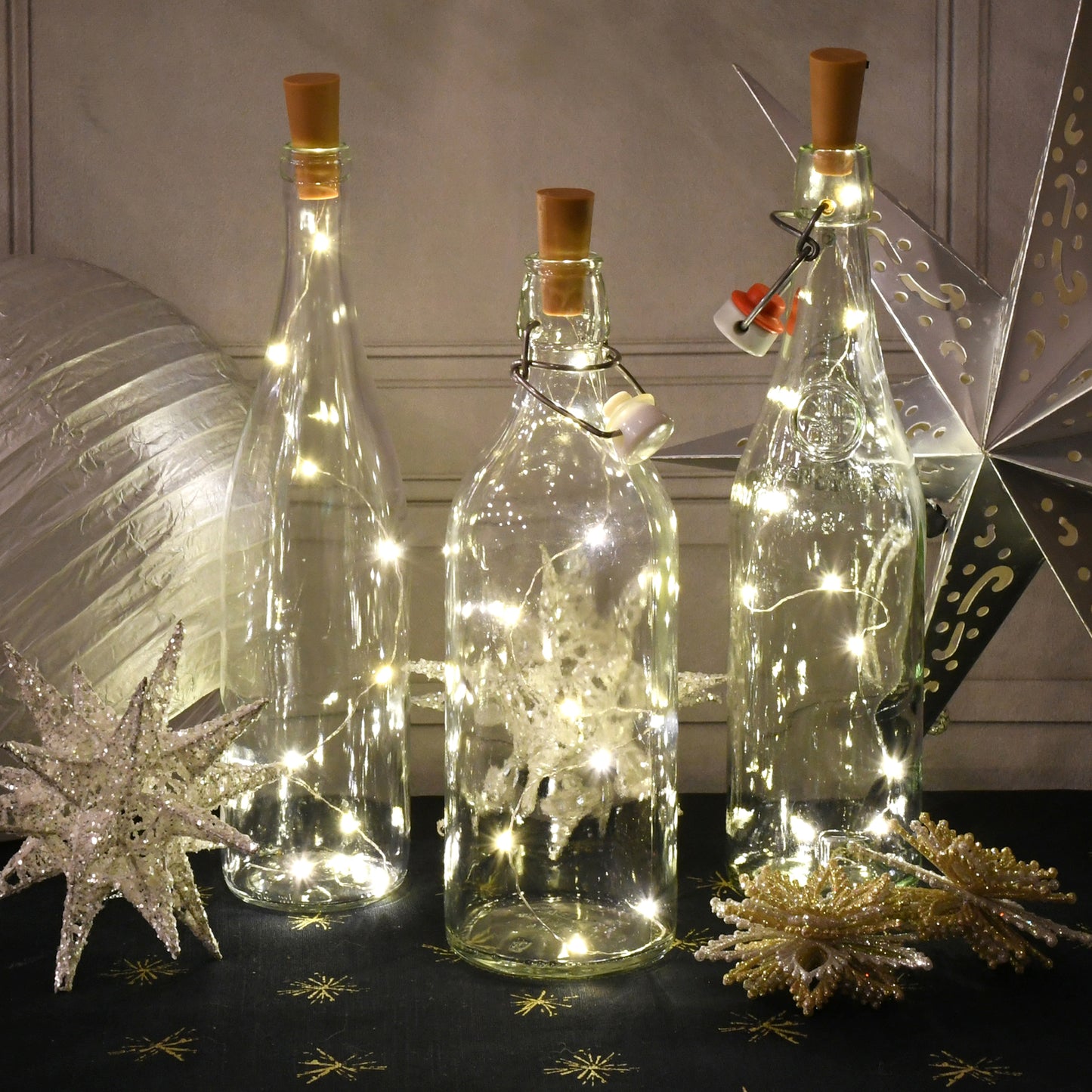 Battery Operated Wine Cork with Fairy String Lights - Set of 6 - Warm White