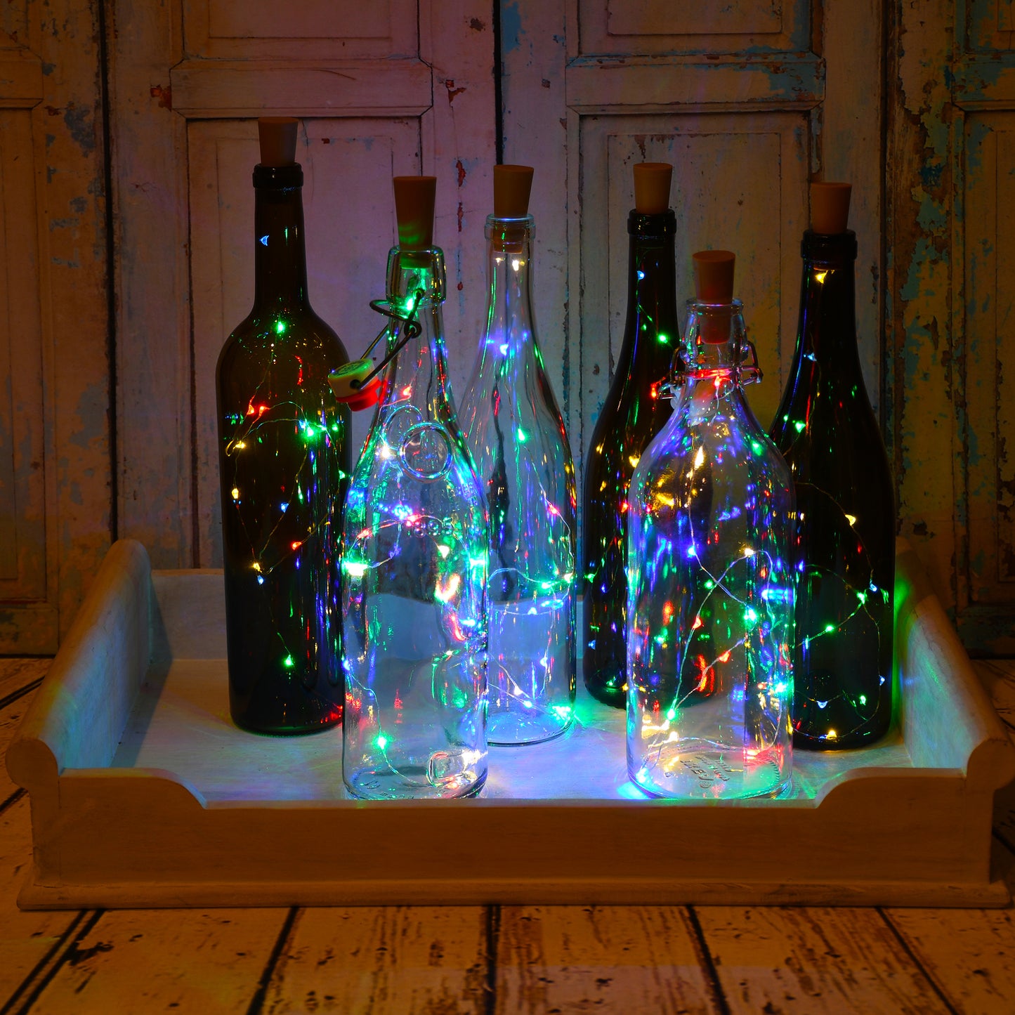 Battery Operated Wine Cork with Fairy String Lights - Set of 6 - Multi Color