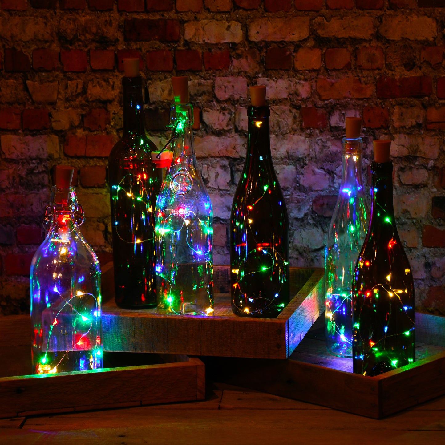 Battery Operated Wine Cork with Fairy String Lights - Set of 6 - Multi Color