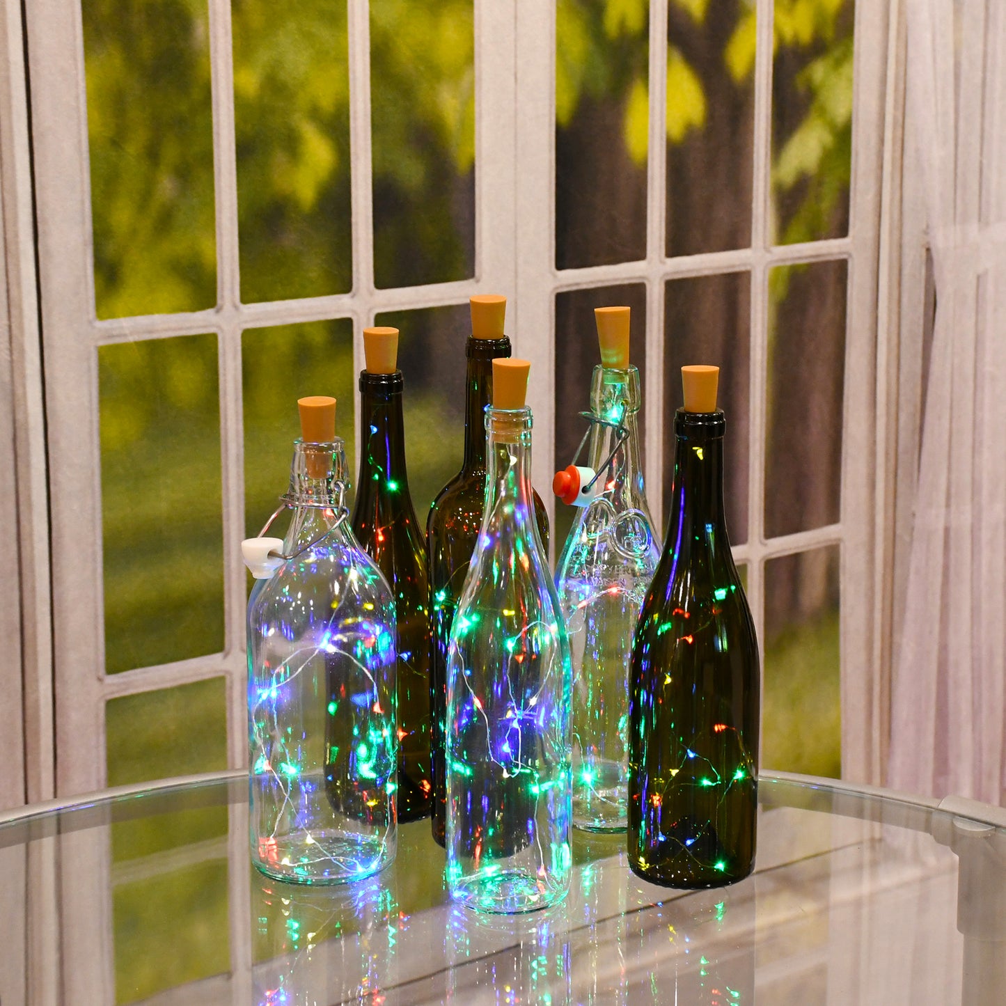 Battery Operated Wine Cork with Fairy String Lights - Set of 6 - Multi Color