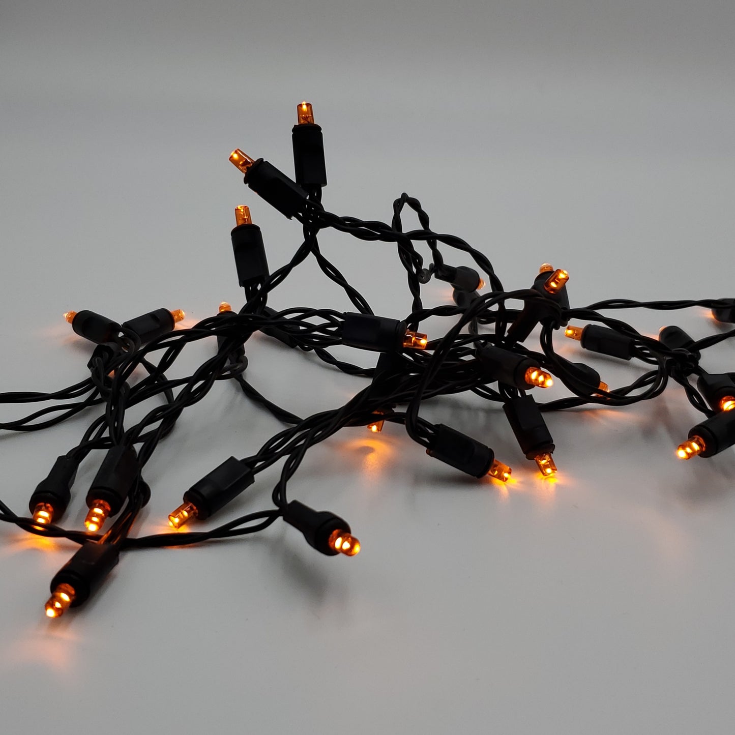 Battery Operated LED Mini String Lights, Orange - Set of 2
