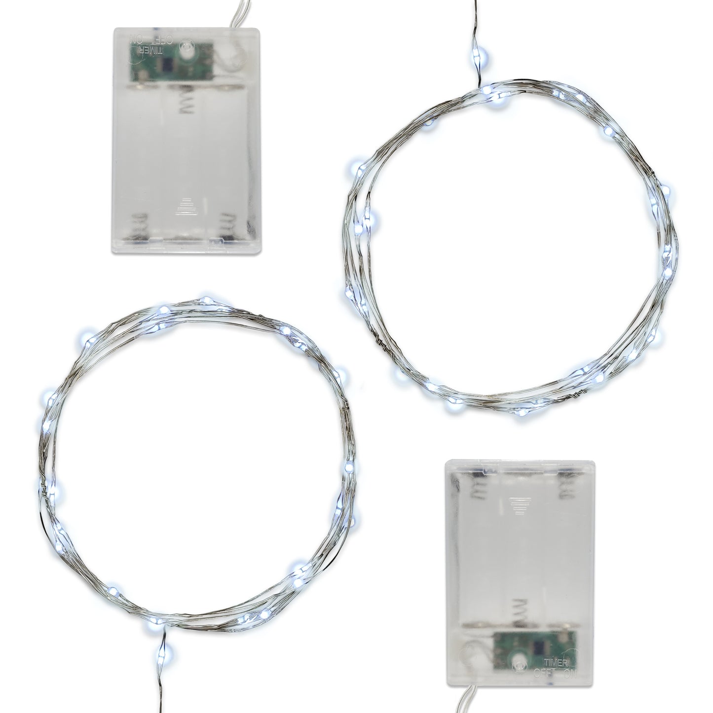 Battery Operated LED Fairy String Lights - Set of 2 - Cool White