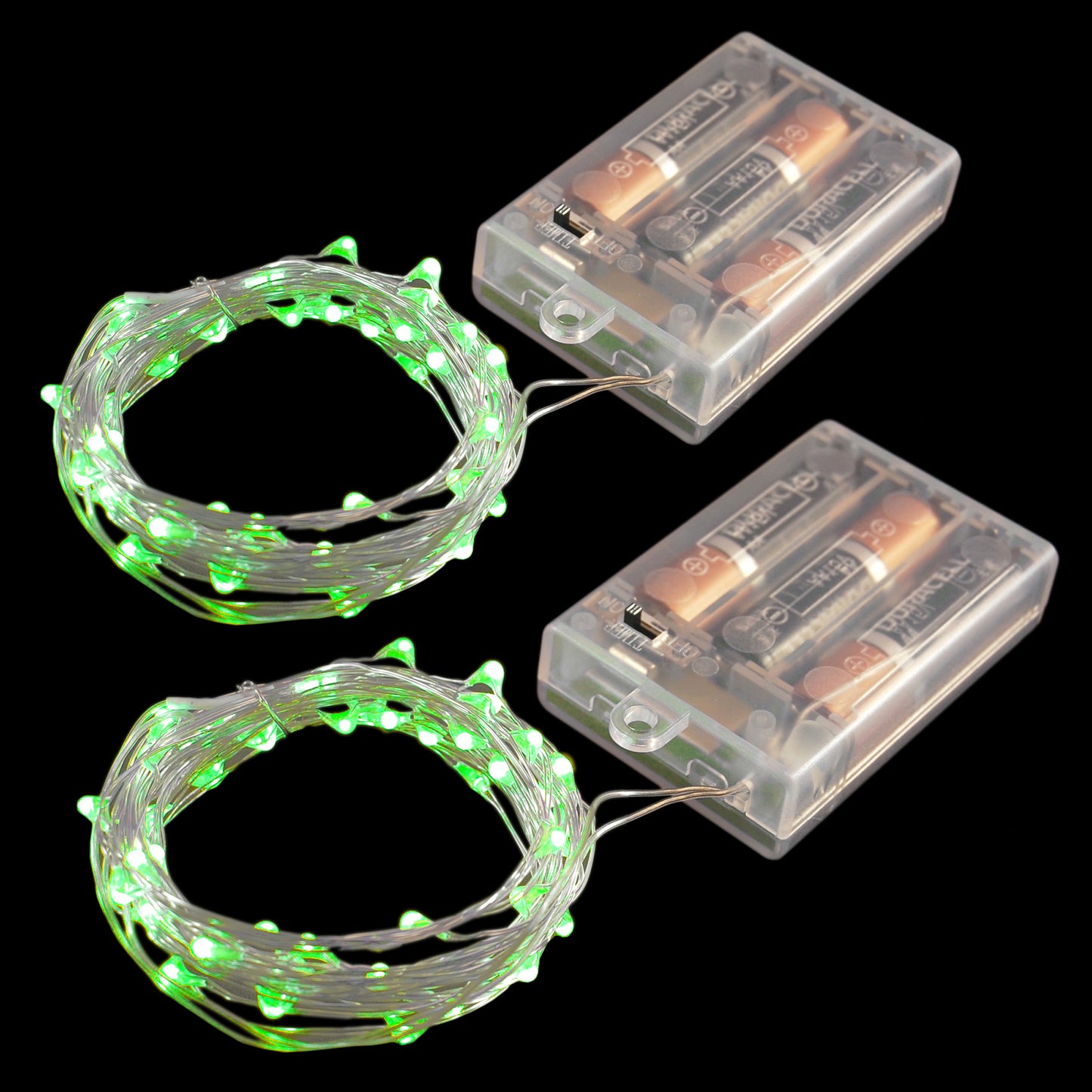 Battery Operated LED Fairy String Lights - Set of 2 - Green