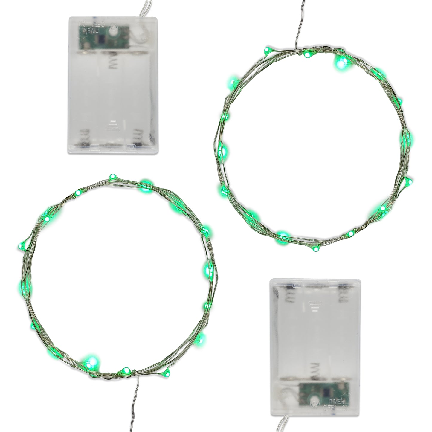 Battery Operated LED Fairy String Lights - Set of 2 - Green