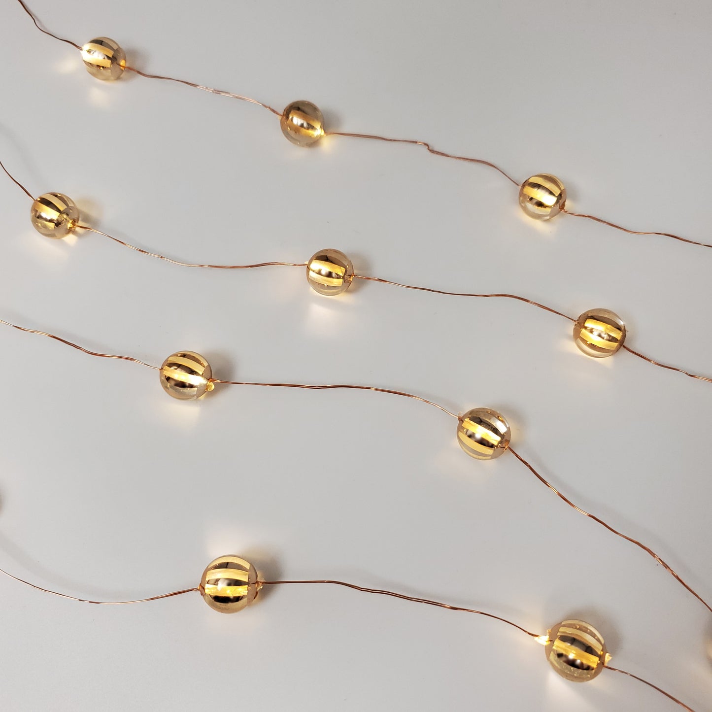 Battery Operated LED Mini String Lights with Gold Balls