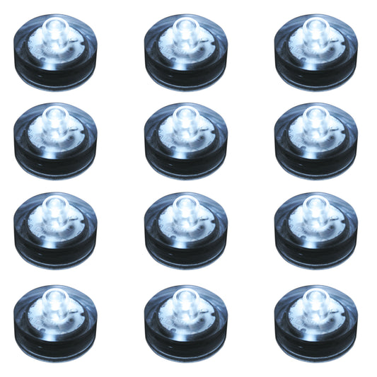 Submersible Battery Operated LED Lights - Set of 12 - White