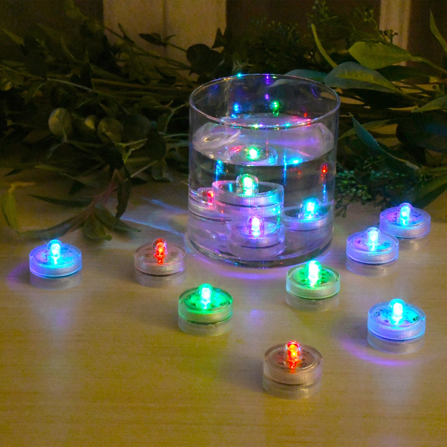 Submersible Battery Operated LED Lights - Set of 12 - Color Changing