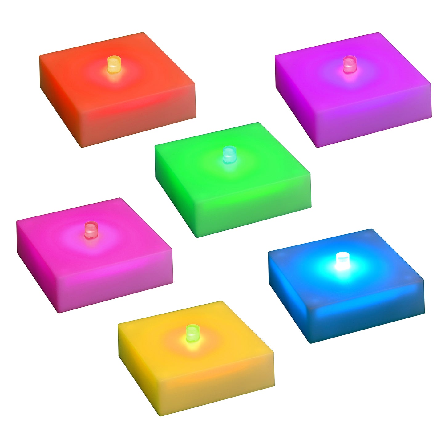 Battery Operated LED Lights with Timer - Multicolor, Set of 6