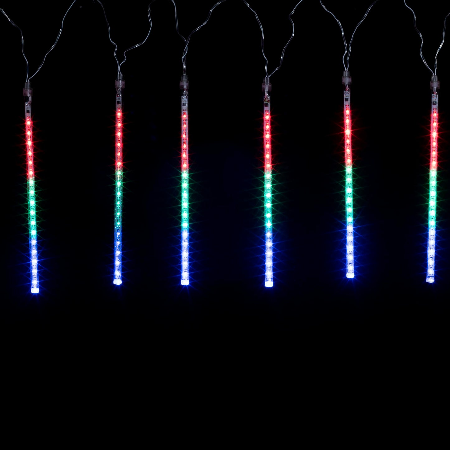 Solar Powered LED Meteor Lights with 8 Light Tubes - Color Changing