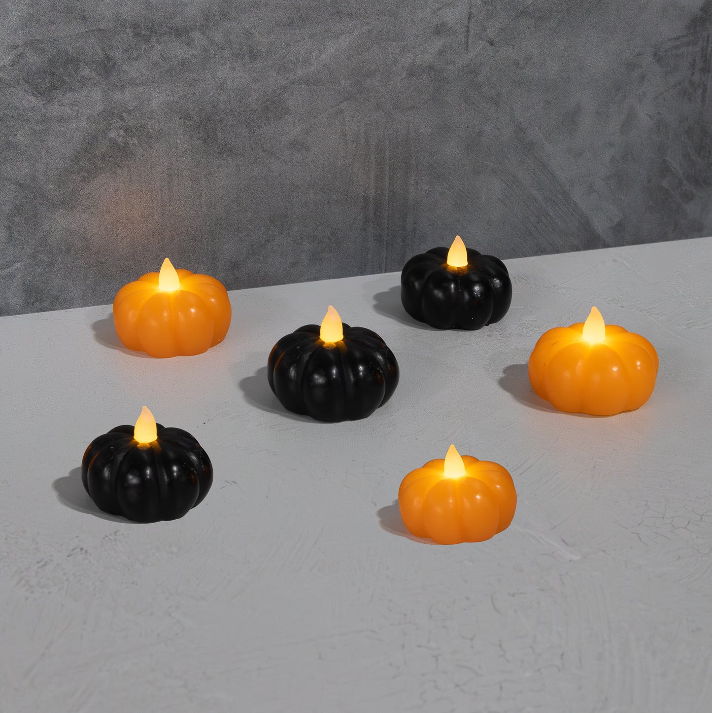 Battery Operated Lighted Pumpkins - Set of 6