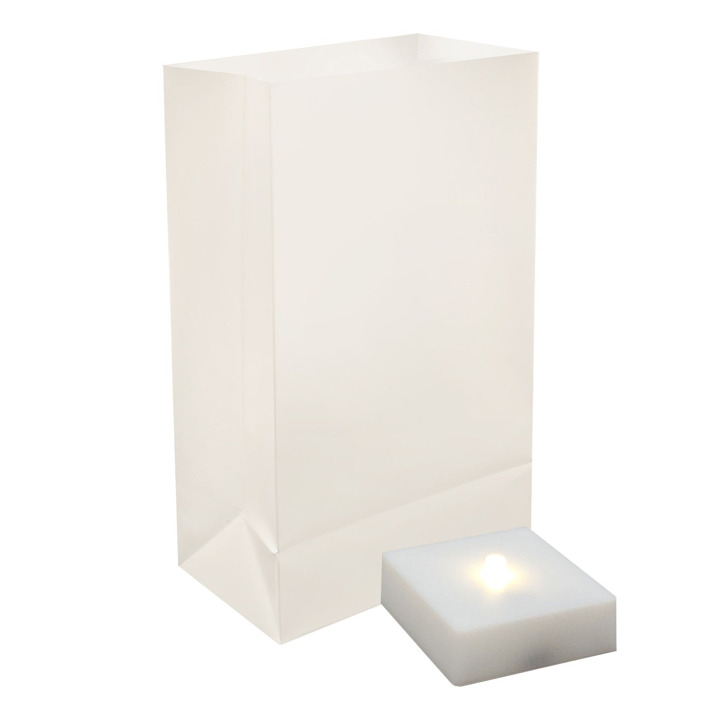 Battery Operated Luminaria Kit, White - Set of 6