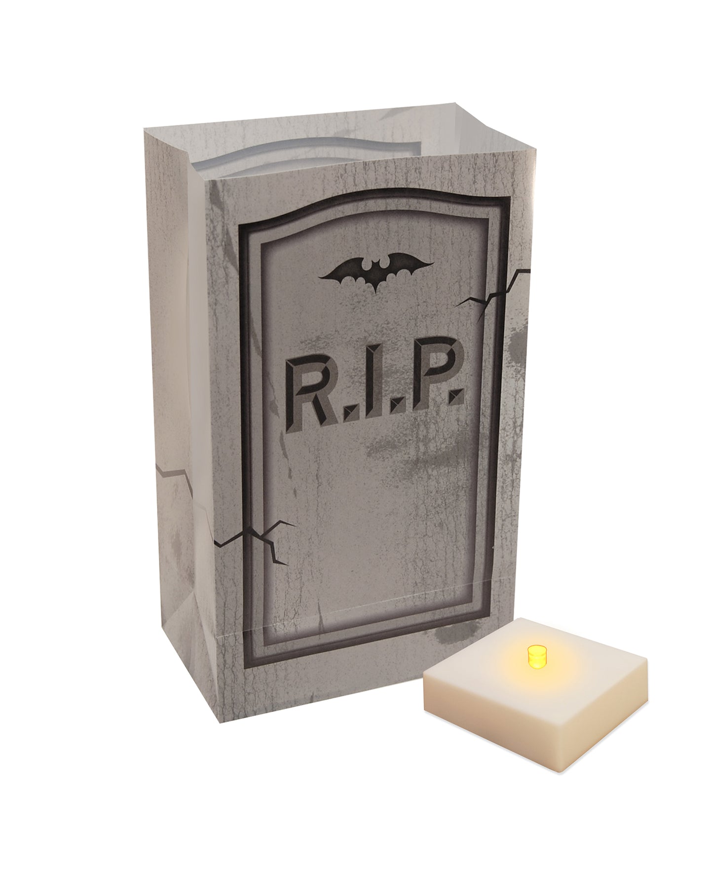 Battery Operated Luminaria Kit, Tombstone - Set of 6