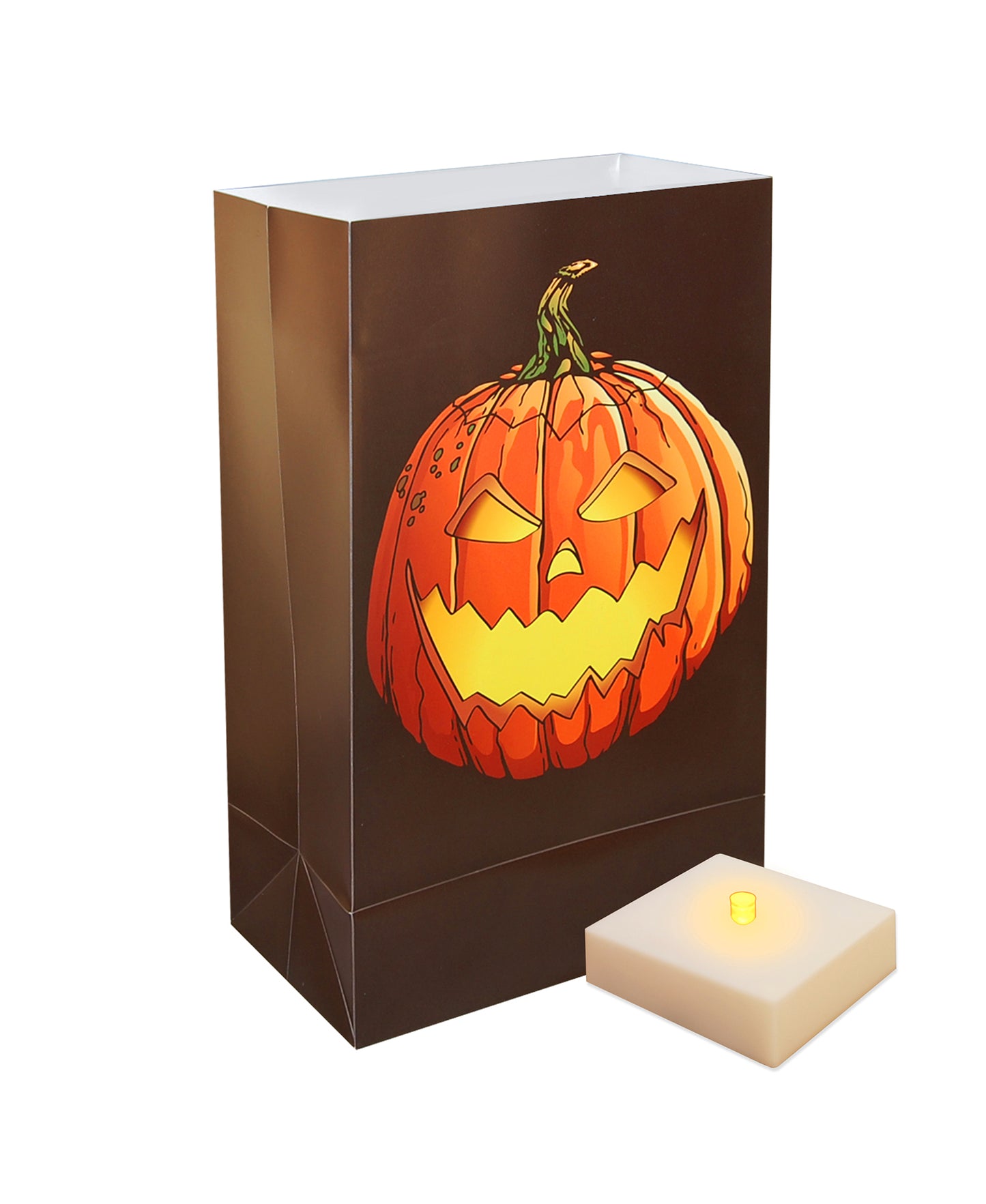 Battery Operated Luminaria Kit, Jack O' Lantern - Set of 6