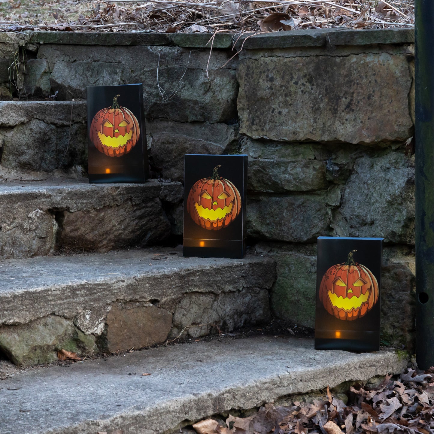 Battery Operated Luminaria Kit, Jack O' Lantern - Set of 6