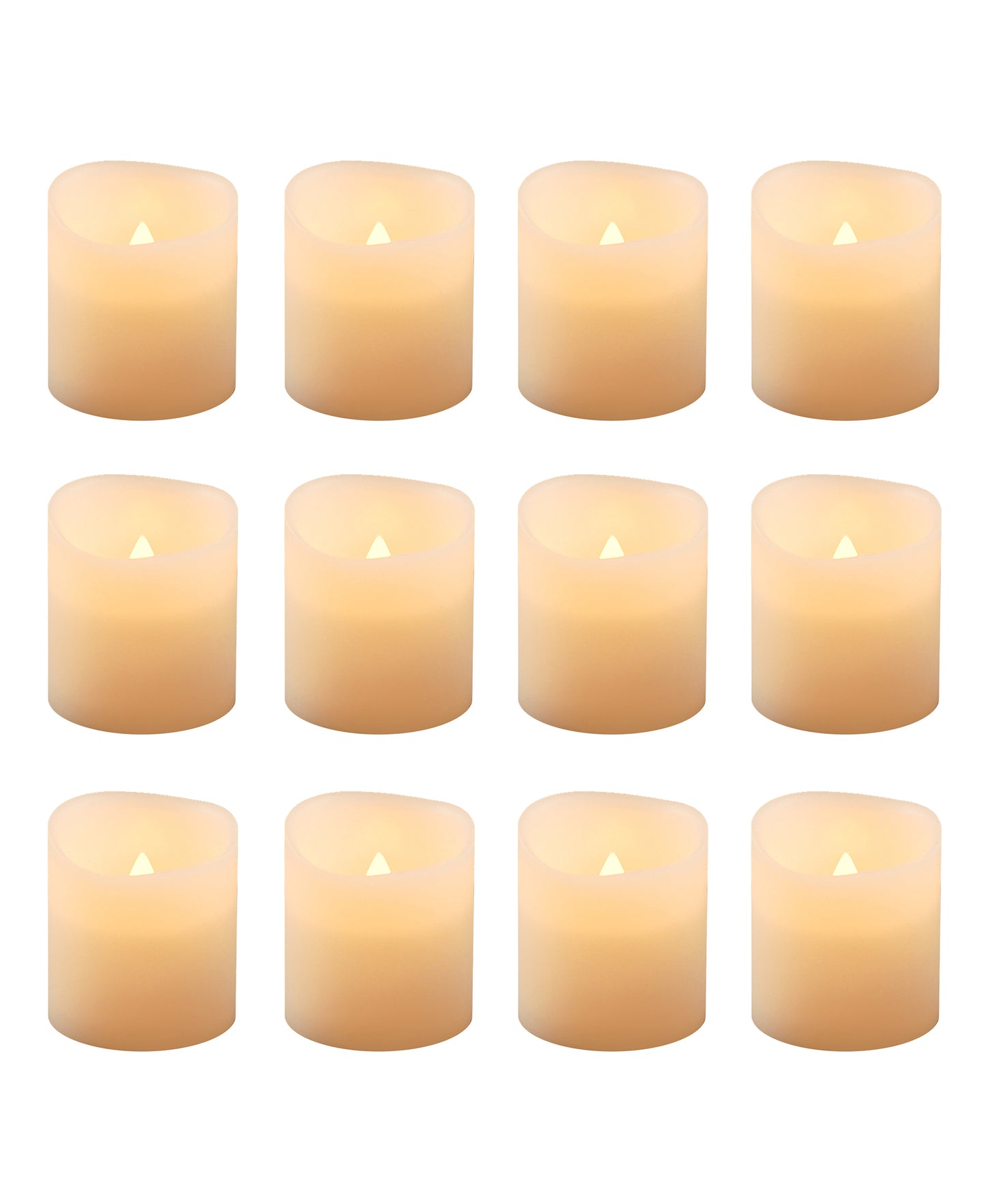 Battery Operated LED Votive Candles - Set of 12 - Amber