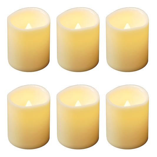 Battery Operated LED Mini Pillar Candles - Set of 6