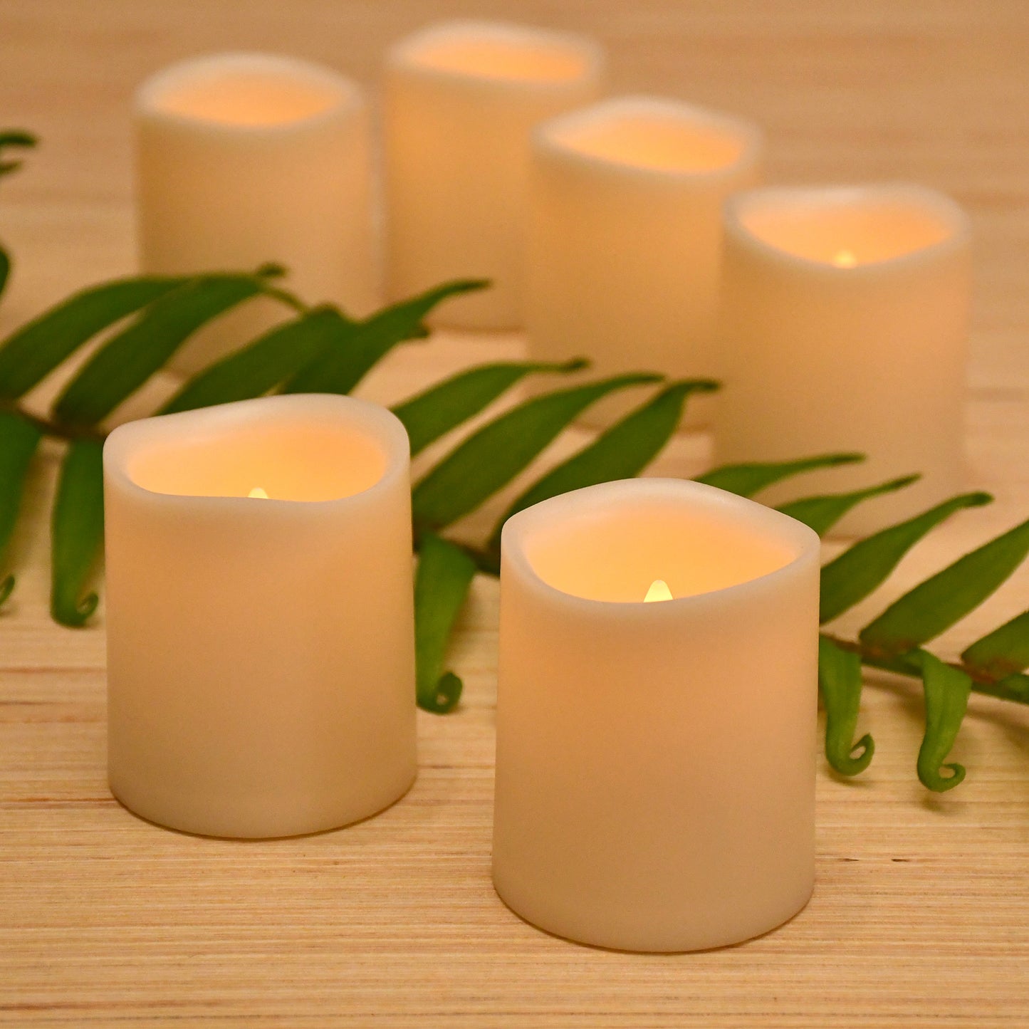 Battery Operated LED Mini Pillar Candles - Set of 6