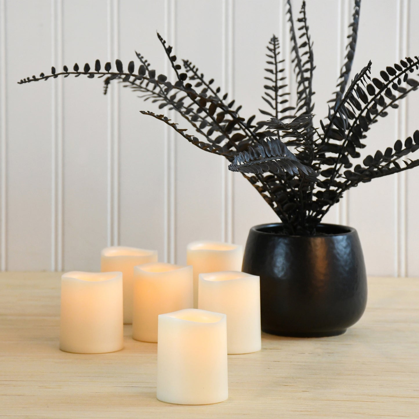 Battery Operated LED Mini Pillar Candles - Set of 6