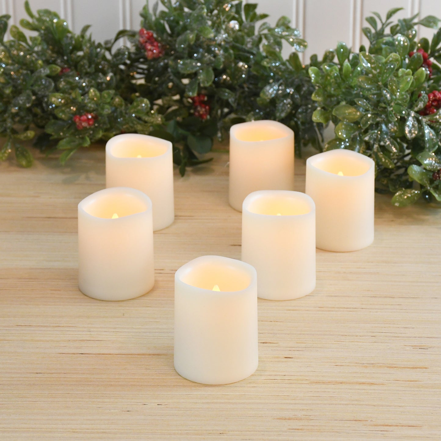 Battery Operated LED Mini Pillar Candles - Set of 6