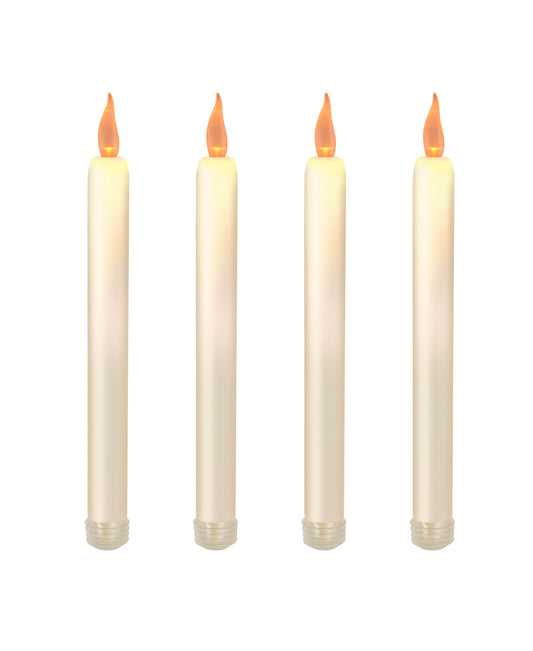 Battery Operated Taper Candles, Ivory - Set of 4