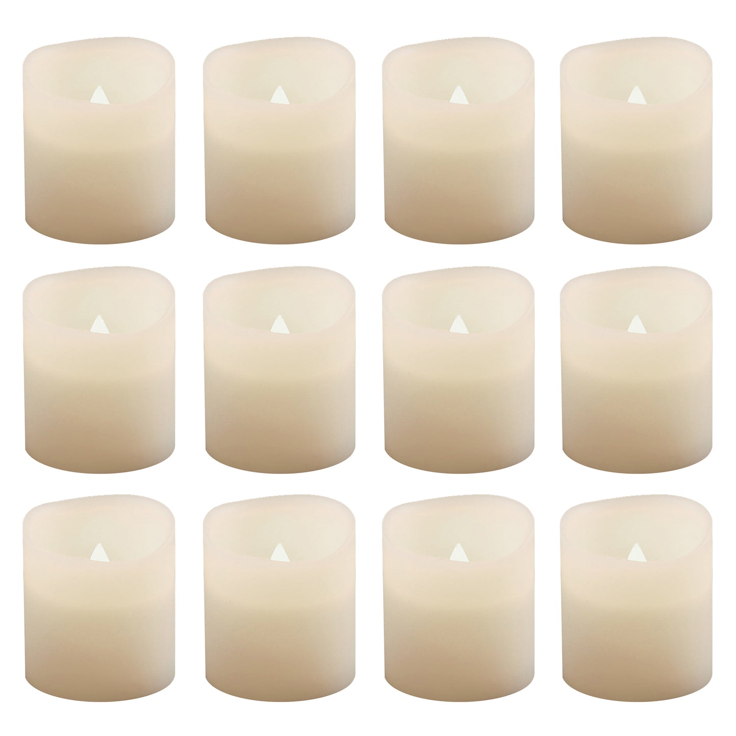 Battery Operated LED Votive Candles - Set of 12 - Warm White