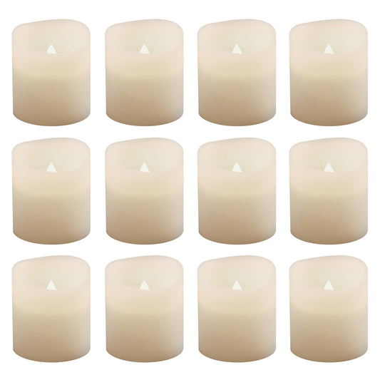 Battery Operated LED Votive Candles - Set of 12 - Warm White