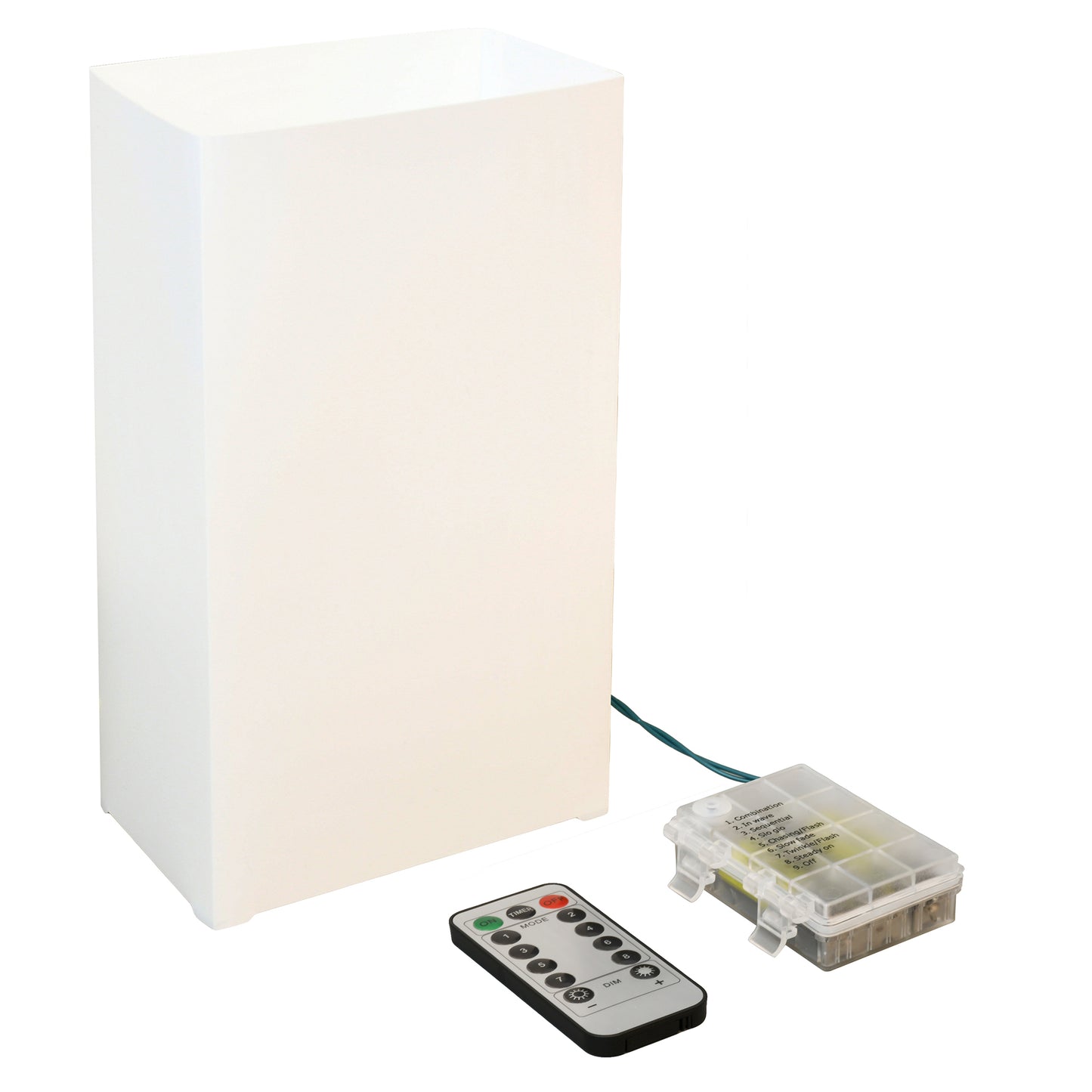 Remote Control Battery Operated LED Luminaria Kit - Set of 6 - White