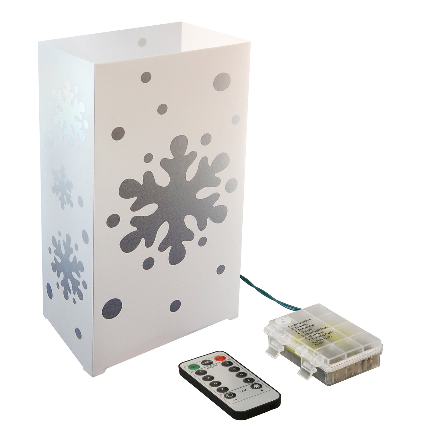 Remote Control Battery Operated LED Luminaria Kit - Set of 6 - Snowflake