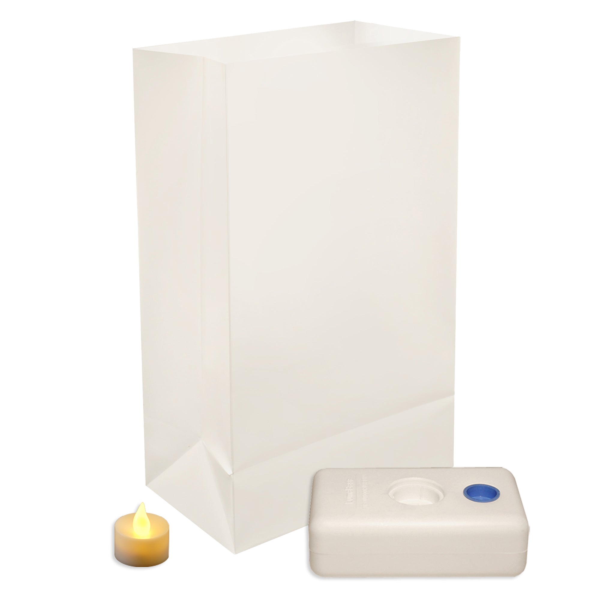 Battery Operated LED Luminaria Kit, White - Set of 12 – LumaBase