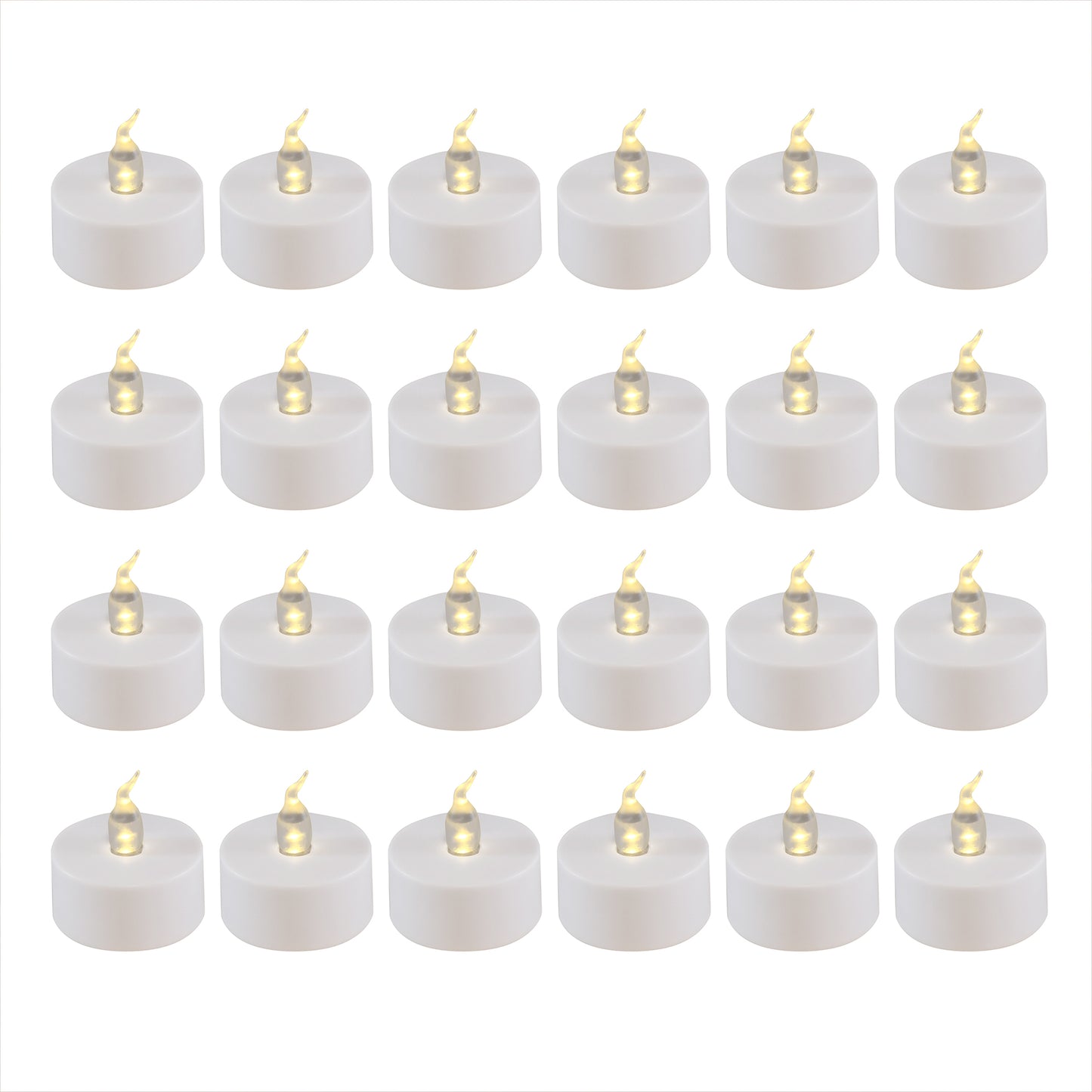 Battery Operated LED Tea Lights - Set of 24 - White