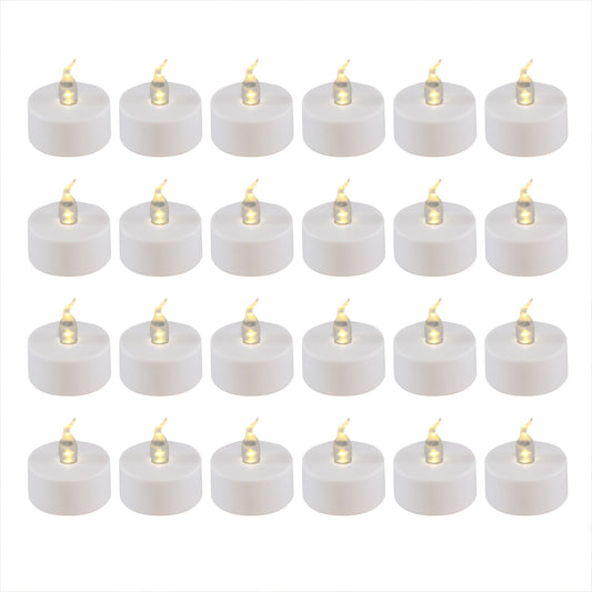 Battery Operated LED Tea Lights - Set of 24 - White