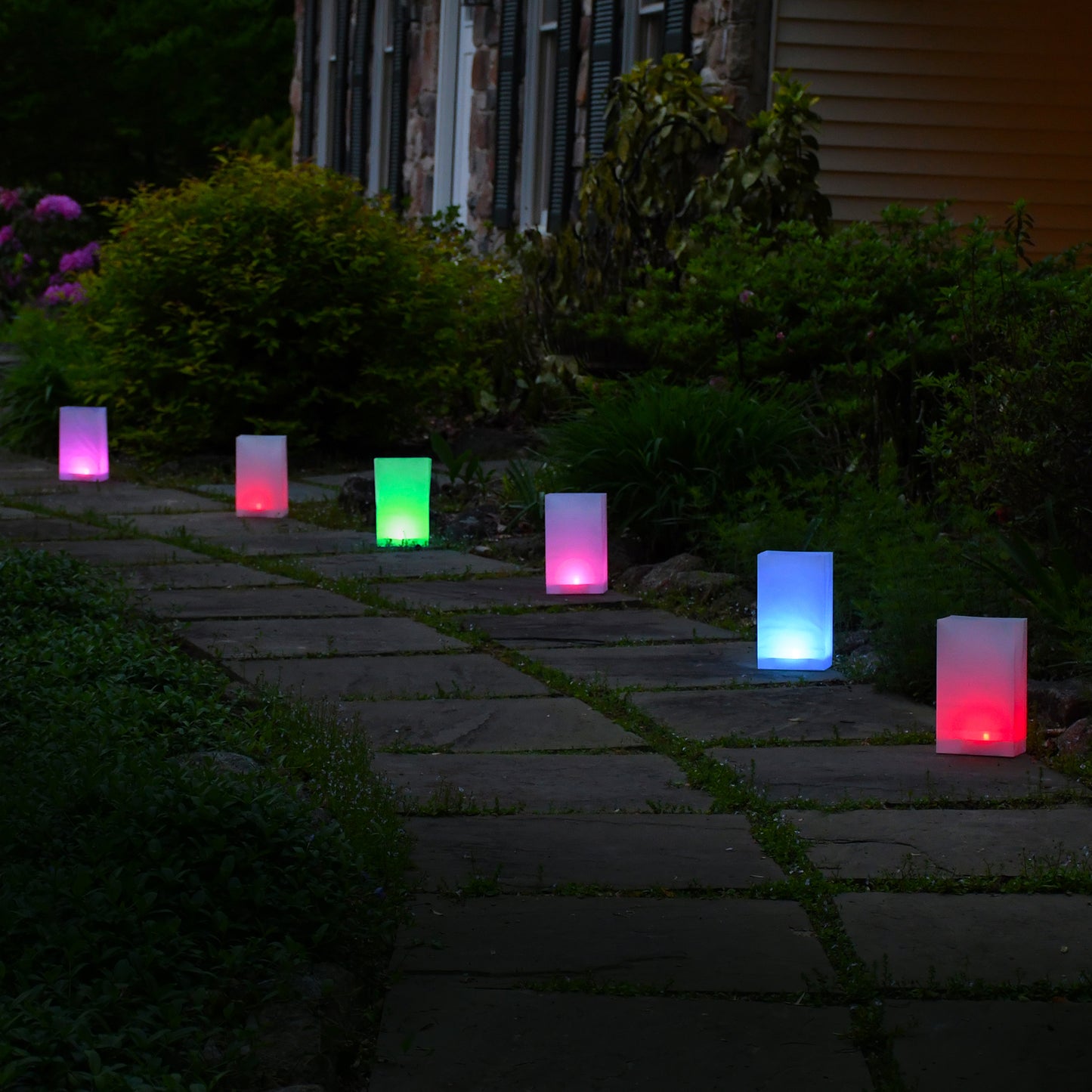 Battery-Operated LED Luminaria Kit, Color Changing - Set of 6