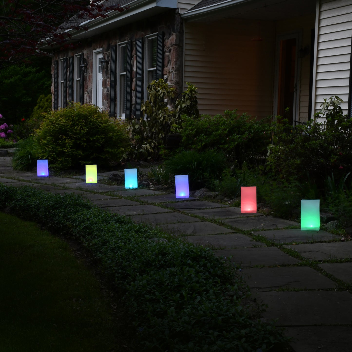 Battery-Operated LED Luminaria Kit, Color Changing - Set of 6