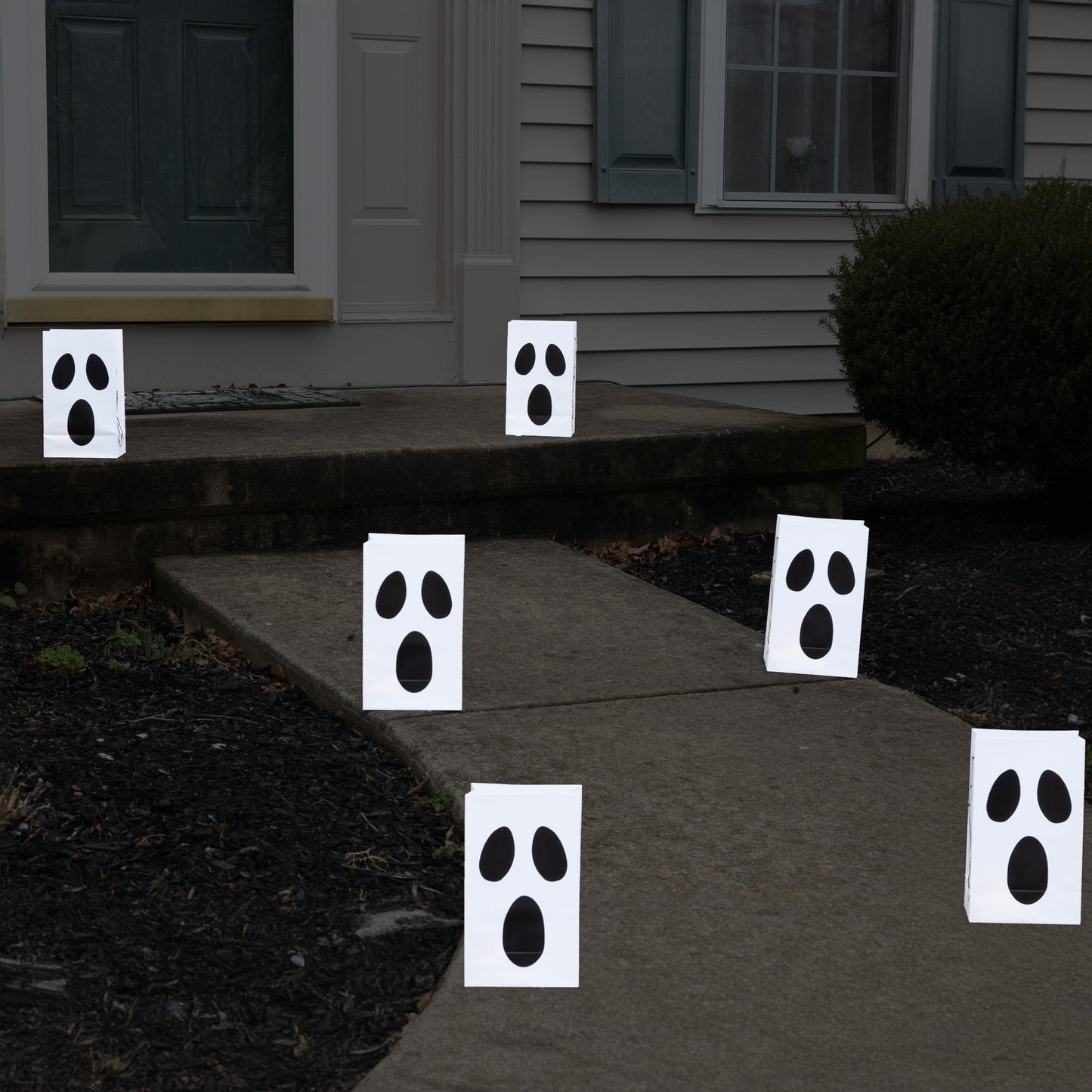 Battery-Operated LED Luminaria Kit, Ghost - Set of 6