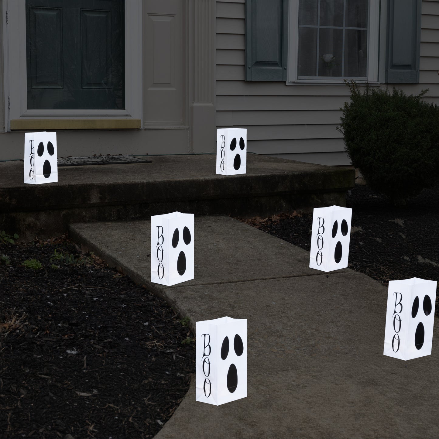 Battery-Operated LED Luminaria Kit, Ghost - Set of 6