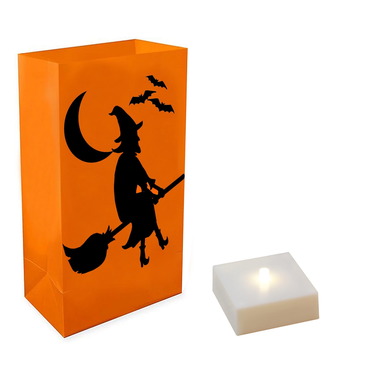 Battery-Operated LED Luminaria Kit, Witch - Set of 6