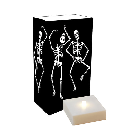 Battery Operated Luminaria Kit with Timer, Graveyard Dance - Set of 6