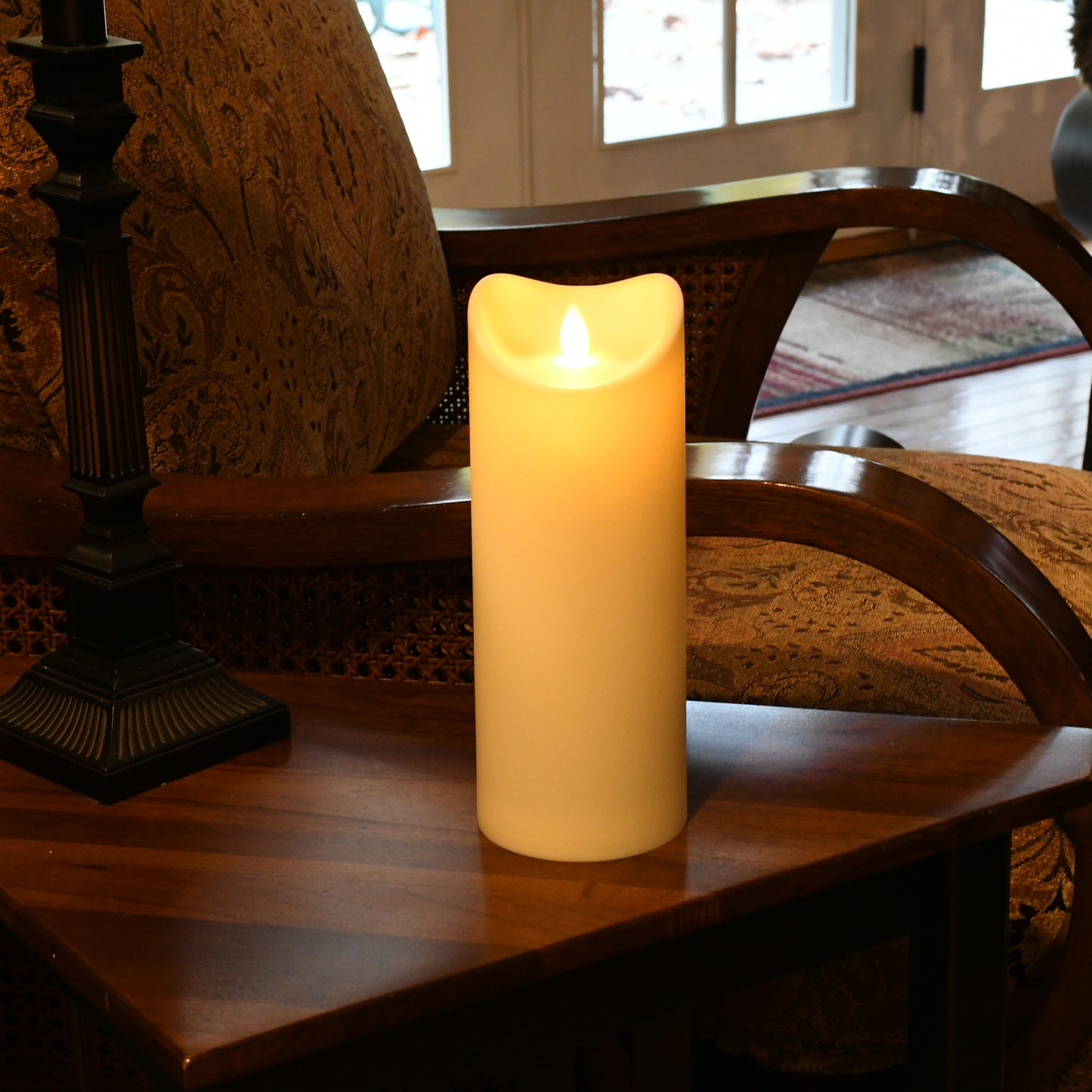 Battery Operated 12" Pillar Candle with Flickering Flame