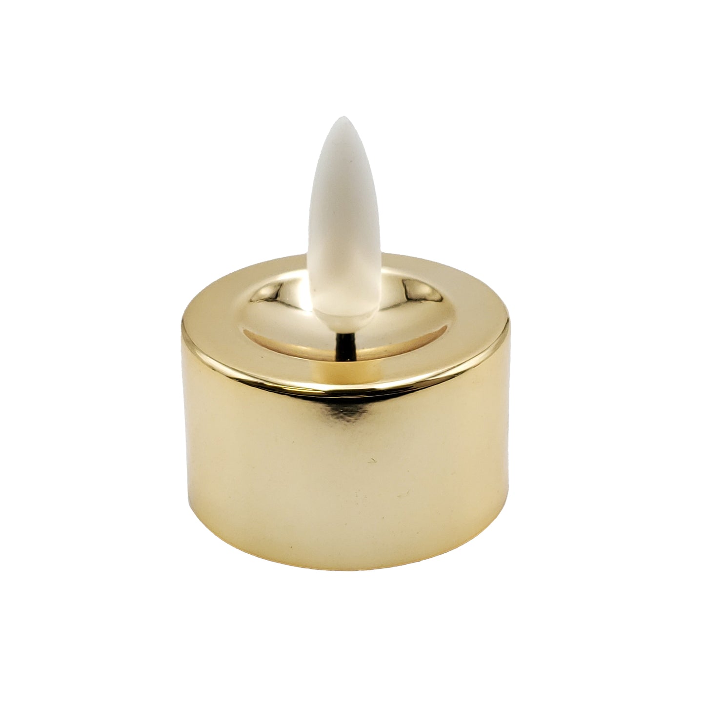 Battery-Operated 3D Wick Flame Tea Lights - Set of 12 - Gold