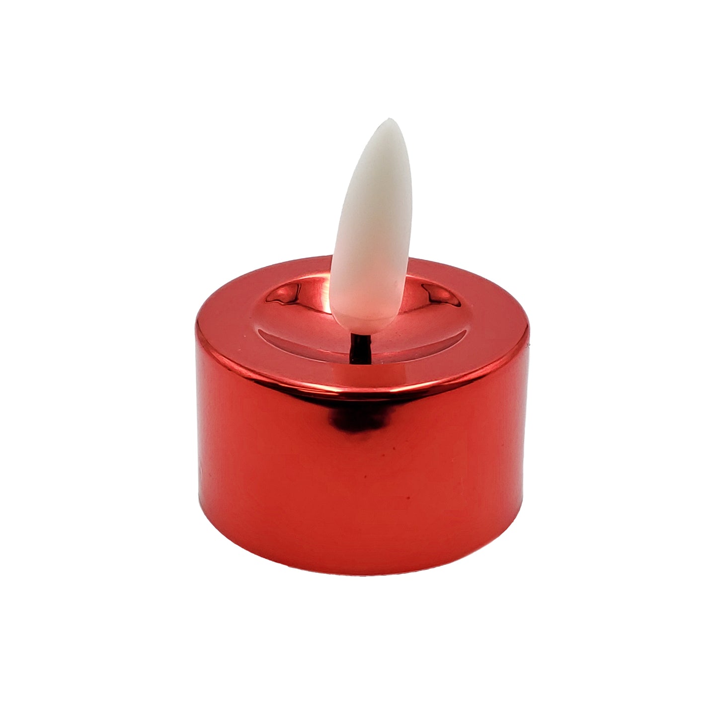 Battery-Operated 3D Wick Flame Tea Lights - Set of 12 - Red