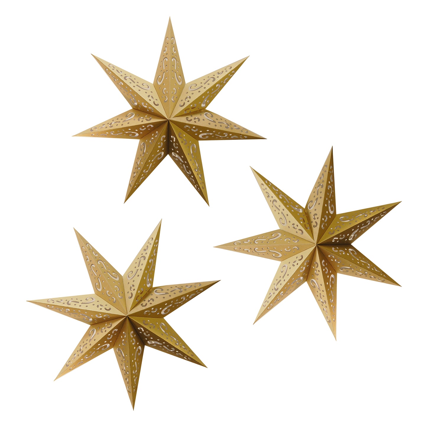 Hanging Lantern, Star - Set of 3 - Gold