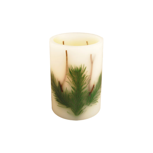 Battery Operated Wax LED Candles - Pine Needle