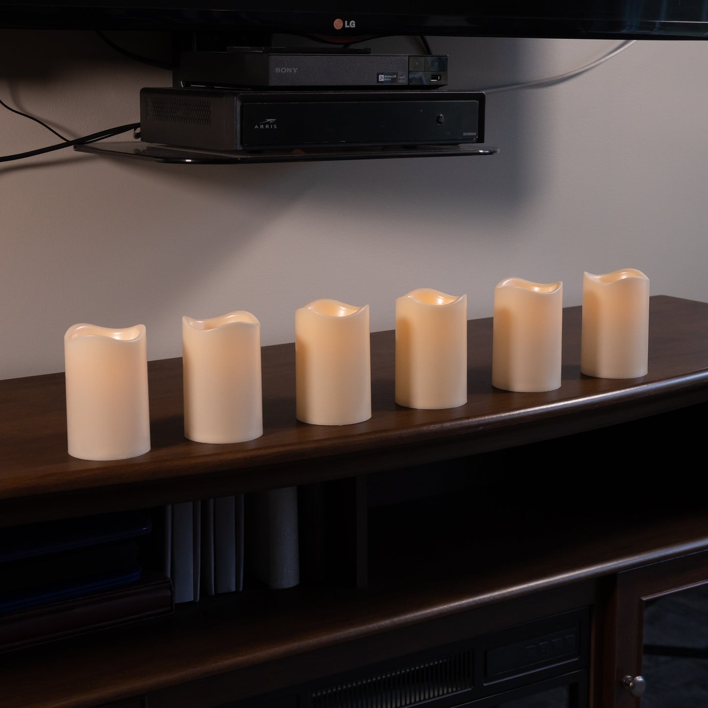 Battery Operated LED Pillar Candles - Set of 6