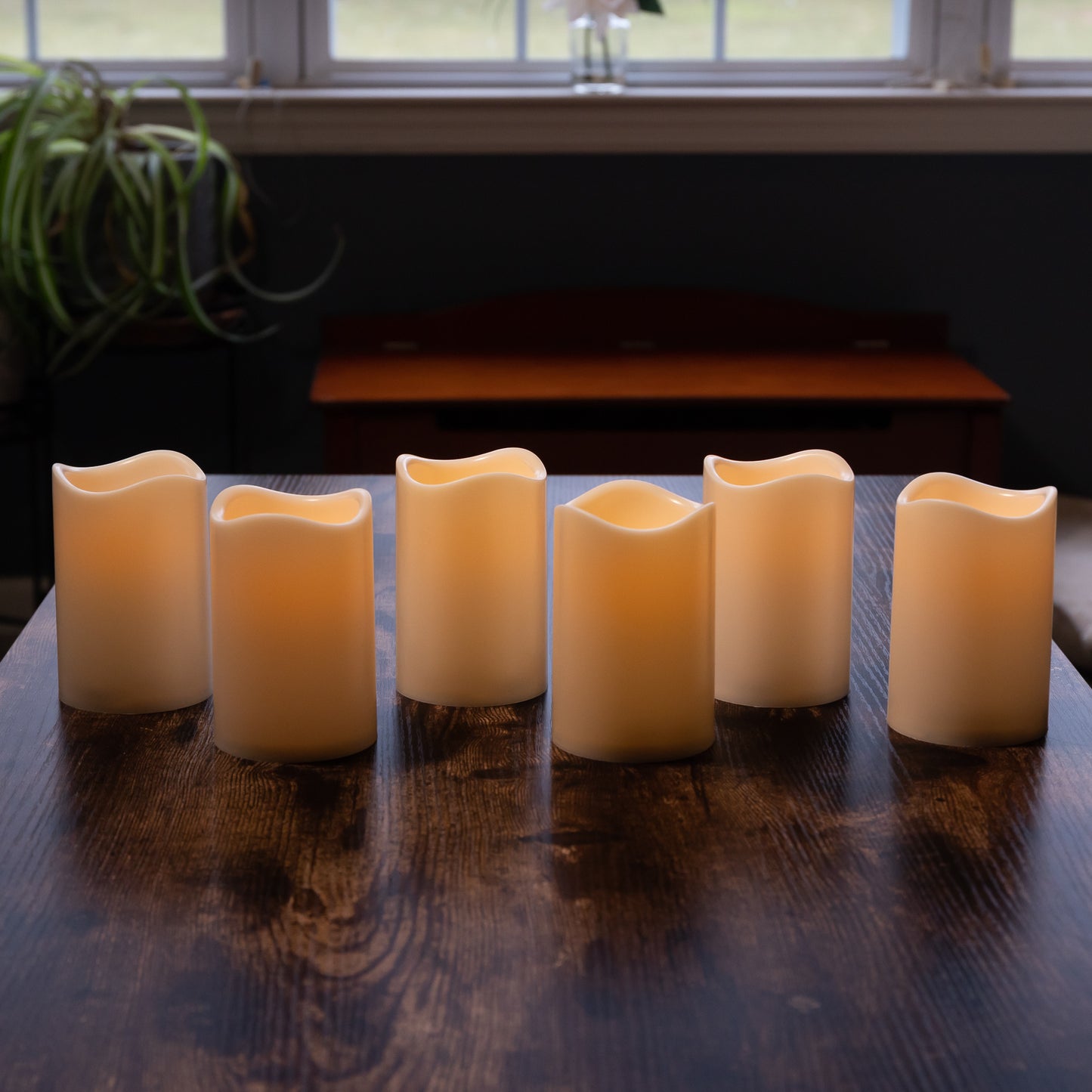 Battery Operated LED Pillar Candles - Set of 6