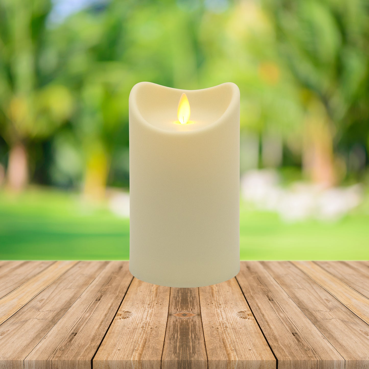 Battery Operated 5" Pillar Candle with Flickering Flame