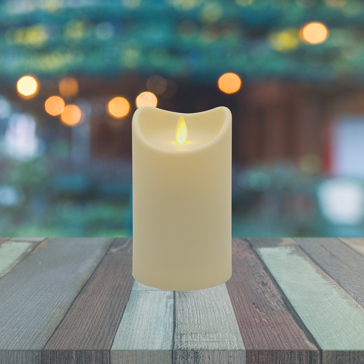 Battery Operated 5" Pillar Candle with Flickering Flame