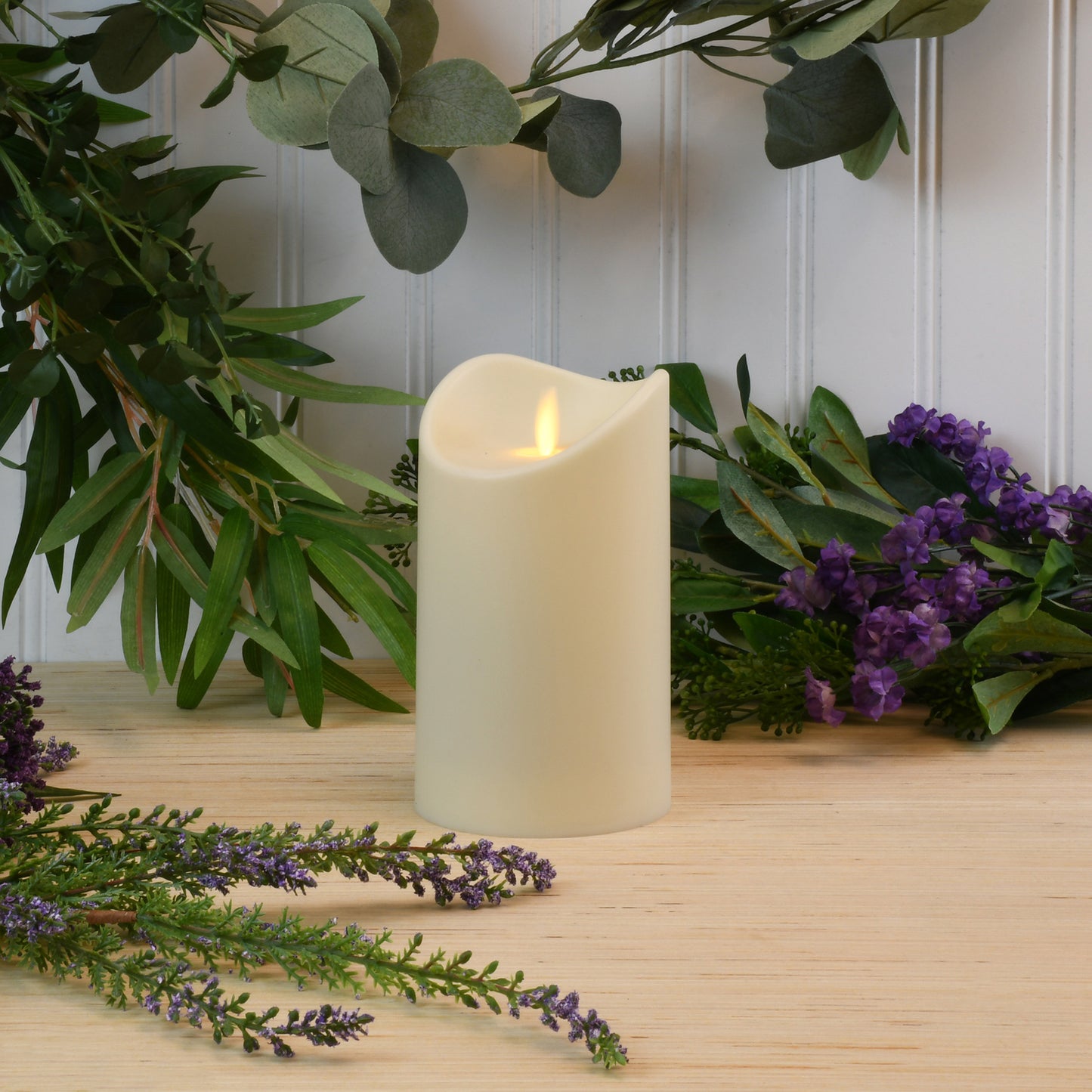 Battery Operated 5" Pillar Candle with Flickering Flame