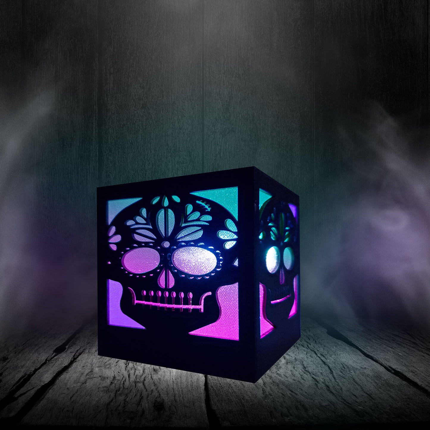 Battery Operated Color Changing Sugar Skull Box