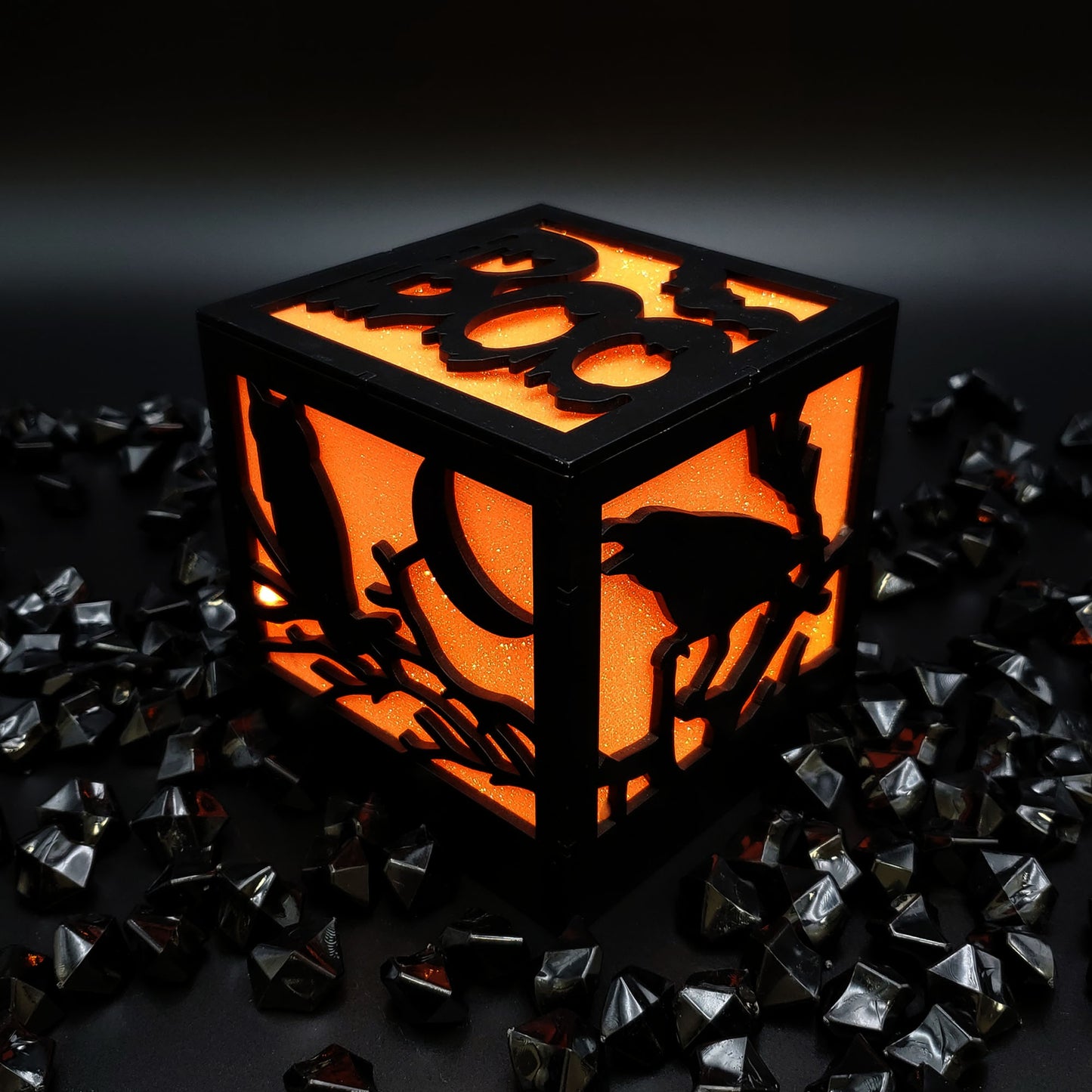 Battery Operated Halloween Box - Orange